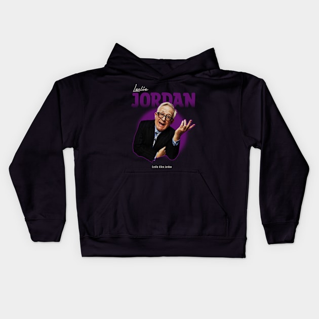 Leslie Jordan funny Kids Hoodie by xalauras studio